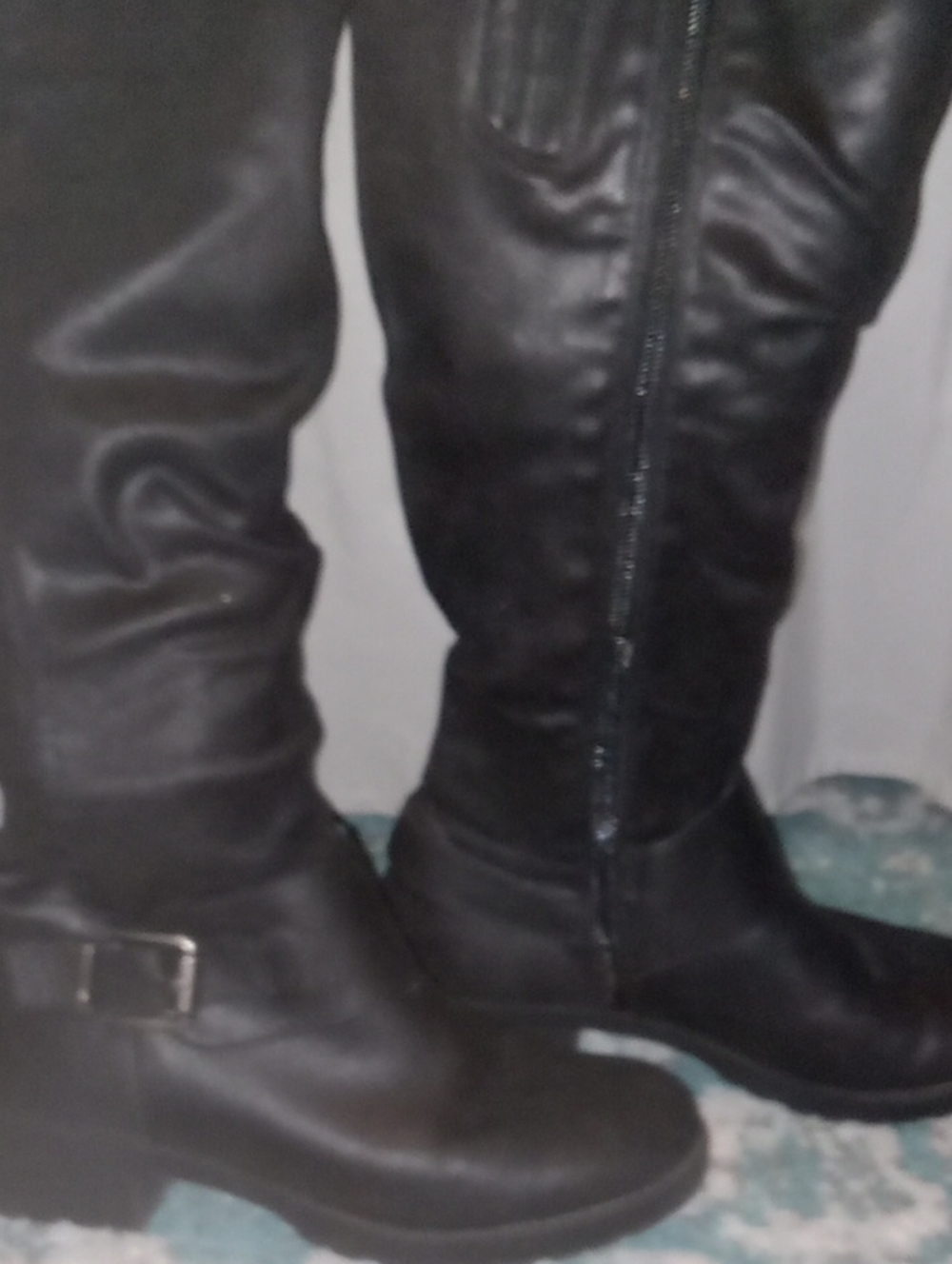 Women's Black Knee High Riding Boots